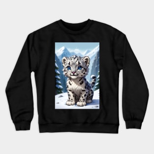 Snow Leopard Cub Crewneck Sweatshirt